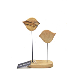 Ptaki Paszki  z drewna mango Dekoracja stojąca 25cm